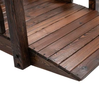 Outsunny Wooden Garden Bridge, Decorative Arc Footbridge with Safety Guardrail(m-10)