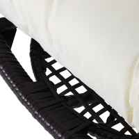 Outsunny Wicker Egg Chair with Trapezoidal Cushion 352lbs Capacity Rattan Egg Chair for Backyard Garden Coffee Brown(m-7)