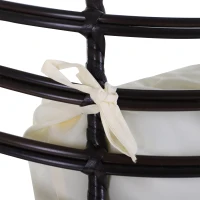 Outsunny Wicker Egg Chair with Trapezoidal Cushion 352lbs Capacity Rattan Egg Chair for Backyard Garden Coffee Brown(m-10)