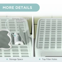 PawHut Cat Litter Box, Front Entry Top Exit Cat Litter Tray with Scoop, Pull-out Tray, Easy to Clean, Brush, Green(m-7)