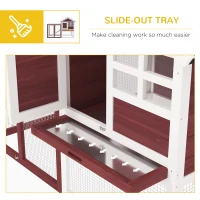 PawHut 48" Wooden Rabbit Hutch Bunny Cage with Waterproof Asphalt Roof, Fun Outdoor Run, Removable Tray and Ramp, for Rabbits, Chickens, Ducks, Brown(m-6)