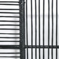 Outsunny Raised Garden Bed with Lattice Trellis, Rattan Outdoor Planter with Storage for Garden, Patio, Balcony, Black(m-9)