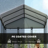PawHut Outdoor Dog Kennel with Roof with Escape-proof Lock, UV-Resistant & Waterproof Cover, 6' x 6' x 6', Silver(m-5)
