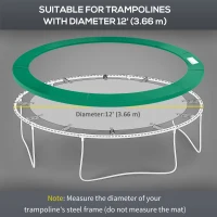 HOMCOM 12ft Trampoline Spring Cover, Plastic Trampoline Replacement Pad Gym Bounce Jump Cover EPE Foam Safety Guard Padding Outdoor, Green(m-5)