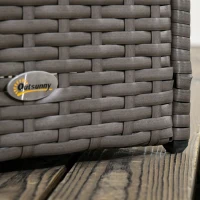 Outsunny Raised Garden Bed with Lattice Trellis, Rattan Outdoor Planter with Storage for Garden, Patio, Balcony, Grey(m-7)