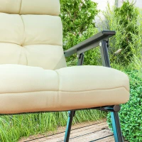 Outsunny 2-Piece Back Seat Cushion Replacement, Outdoor Patio Chair Cushions Set with Ties, Button Tufted, Beige(m-10)