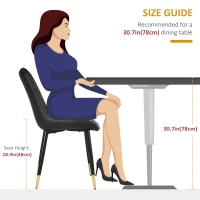 HOMCOM Dining Chairs Set of 2, Modern Kitchen Chair with PU Leather Upholstery and Steel Legs for Living Room, Bedroom, Black(m-7)