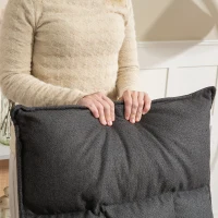 HOMCOM Modern Armchair, Upholstered Accent Chair with Curved Leg and Arm, Leisure Lounge Chair for Living Room, Dark Grey(m-10)