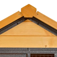 PawHut Wood-Metal Large Rabbit Hutch Bunny Cage Pet House Small Animal Habitat with Slide-Out Tray, Lockable Door, Water-Resistant Asphalt Roof, Outdoor Indoor Use, 48"x25"x36"(m-10)