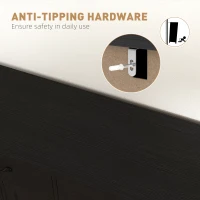 HOMCOM Sideboard Buffet Cabinet with Storage, Modern Coffee Bar Cabinet with 3 Drawers and Adjustable Shelves, Distressed Black(m-7)