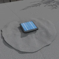 Outsunny Garden Parasol, Double-Sided Sun Umbrella with LED Solar Lights, Patio Parasol for Outdoor, Gray(m-8)