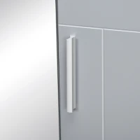 kleankin Bathroom Mirror Cabinet, Wall Mounted Medicine Cabinet with Double Doors and Adjustable Shelf, Grey(m-10)