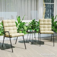 Outsunny 2-Piece Back Seat Cushion Replacement, Outdoor Patio Chair Cushions Set with Ties, Button Tufted, Beige(m-9)