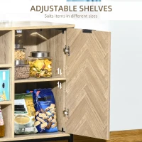 HOMCOM Sideboard Buffet Storage Cabinet Cupboard with 2 Doors and Adjustable Shelves for Dining Room, Kitchen, Living Room, Oak Tone(m-7)