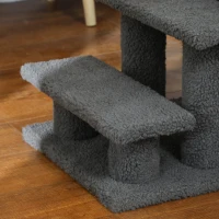PawHut 23.5" 4 Tier Pet Stairs Dog Cat Step Scratch Post Furniture, Dark Grey(m-10)