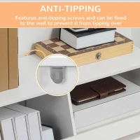 HOMCOM Small Bookcase, 3 Cube Storage Organizer, Multipurpose Display Cabinet with 3 Compartments, White(m-5)