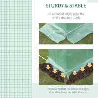 Outsunny 19.7' x 9.8' x 6.6' Plastic Greenhouse Cover Replacement, Heavy Duty Waterproof Tarp for Hoop House, Sheeting with 12 Windows, Door & Reinforcement Grid, Green(m-4)