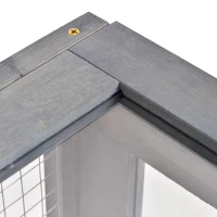 PawHut Wood Tortoise House for Lizards, Geckos, Indoor Outdoor Use, 35.8" x 23.8" x 12.6", Grey(m-9)