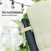 Outsunny 2-Piece Back Seat Cushion Replacement, Outdoor Patio Chair Cushions Set with Ties, Button Tufted, Beige(m-5)