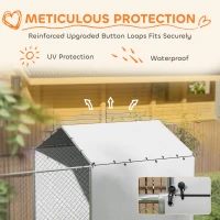 PawHut Galvanized Chain Link Large Outdoor Dog Kennel with Waterproof & UV-Resistant Cover, for M&L Dogs, 13.1' x 7.5' x 7.5'(m-6)