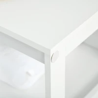 kleankin Bathroom Floor Storage Cabinet, Freestanding Bathroom Cabinet with Shutter Doors, Open Shelf and Adjustable Shelf, White(m-9)