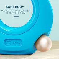 Soozier 13lbs Kettlebell, Kettle Bell with Wide Handle for Home Gym Weight Lifting and Strength Training, Light Blue(m-6)