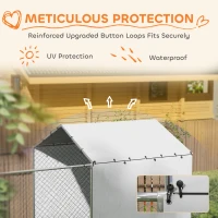 PawHut Galvanized Chain Link Large Outdoor Dog Kennel with Waterproof & UV-Resistant Cover, for M&L Dogs, 19.7' x 7.5' x 7.5'(m-6)
