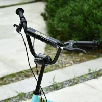 Aosom Dual Brakes Kick Scooter 12-Inch Inflatable Front Wheel Ride On Toy for Age 5+, Blue(m-9)