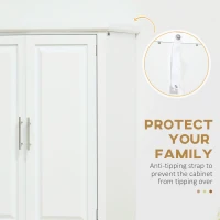 HOMCOM 72" Kitchen Pantry Cabinet, Freestanding Storage Cabinet, 4-Door Cabinet with Drawer and Adjustable Shelves, White(m-6)