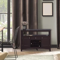 HOMCOM Modern Kitchen Buffet Bar Cabinet Storage Sideboard Dining Server with Drawer & 12-Bottle Wine Rack for Living Room, Espresso(m-8)