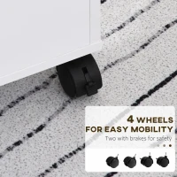 HOMCOM 5 Drawer Home Office Storage Cabinet, Mobile Printer Stand with Nordic Minimalist Modern Style & Wheels, White(m-5)