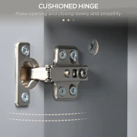 kleankin Bathroom Mirror Cabinet, Wall Mounted Medicine Cabinet with Double Doors and Adjustable Shelf, Grey(m-7)