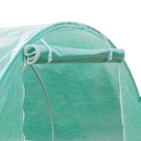 Outsunny 19.7' x 9.8' x 6.6' Plastic Greenhouse Cover Replacement, Heavy Duty Waterproof Tarp for Hoop House, Sheeting with 12 Windows, Door & Reinforcement Grid, Green(m-9)