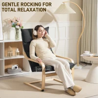 HOMCOM Modern Armchair, Upholstered Accent Chair with Curved Leg and Arm, Leisure Lounge Chair for Living Room, Dark Grey(m-6)