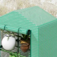 Outsunny 3 Tier Mini Greenhouse, Portable Flower Stand with Shelf Clips, Indoor Greenhouse with Steel Frame, Green(m-10)