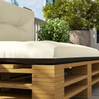 Outsunny 2 Seater Pallet Cushions Outdoor 3.9" Thick Replacement Cushions - Tufted Design for Garden, Patio, Cream White(m-9)