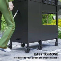 Outsunny 3 Burner Propane Gas Grill with Side Burner Barbecue Grill with Shelves, 9.5 KW Output, 310 Sq. in. Cooking Area(m-8)