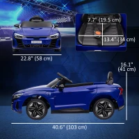 Aosom 12V Audi RS e-tron GT Licensed Kids Ride on Car, Battery Powered Electric Car with Remote Control, Navy Blue(m-3)