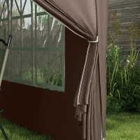 Outsunny 10'x10' Outdoor Pop Up Party Tent Wedding Gazebo Canopy with Carrying Bag (Coffee)(m-10)