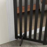 PawHut 3-Panel Foldable Dog Gate with Feet for Medium Dogs and Below, Black(m-9)