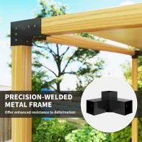 Outsunny 8PCS Pergola Kit, Pergola Brackets with 3-Way & 4-Way Corner Brackets for 4"x4" (Actual 3.6"x3.6") Lumber(m-6)