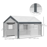 Outsunny 7' x 12' x 7' Heavy Duty Walk-In Greenhouse Vegetable Seed Growth Tent Outdoor Plant Growing Tunnel Warm House Flower Shed Backyard, White(m-3)