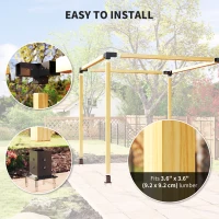 Outsunny 8PCS Pergola Kit, Pergola Brackets with 3-Way & 4-Way Corner Brackets for 4"x4" (Actual 3.6"x3.6") Lumber(m-5)