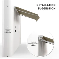 Outsunny 8' x 7' Patio Retractable Awning, Manual Exterior Sun Shade Deck Window Cover, Khaki(m-7)