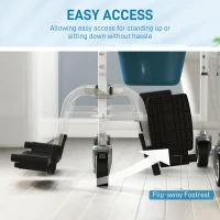 HOMCOM Rolling Shower Wheelchair for Seniors, Bedside Commode Chair with Locking Wheels, Seat, Backrest, Arms, Black(m-7)