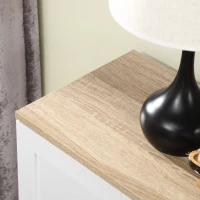 HOMCOM Modern Sideboard Buffet Cabinet, Modern Kitchen Storage Cabinet with 4 Doors Adjustable Shelves, for Dining Room, White(m-10)