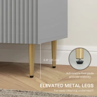 HOMCOM Modern Kitchen Storage Cabinet, Sideboard Buffet Cabinet w/ 3 Drawers and Adjustable Shelves for Kitchen Hallway, Grey(m-7)