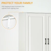 HOMCOM 71" Freestanding Kitchen Pantry Cabinet, Storage Cabinet with 4 Hinged Doors and Adjustable Shelves, White(m-9)