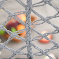 Outsunny Patio Hammock Chair, Hanging Rope Hammock Swing for Indoor & Outdoor Use with Backrest, Cotton-Polyester Blend, Fringe Tassels, Light Grey(m-9)