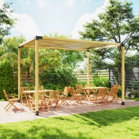 Outsunny 8PCS Pergola Kit, Pergola Brackets with 3-Way & 4-Way Corner Brackets for 4"x4" (Actual 3.6"x3.6") Lumber(m-10)